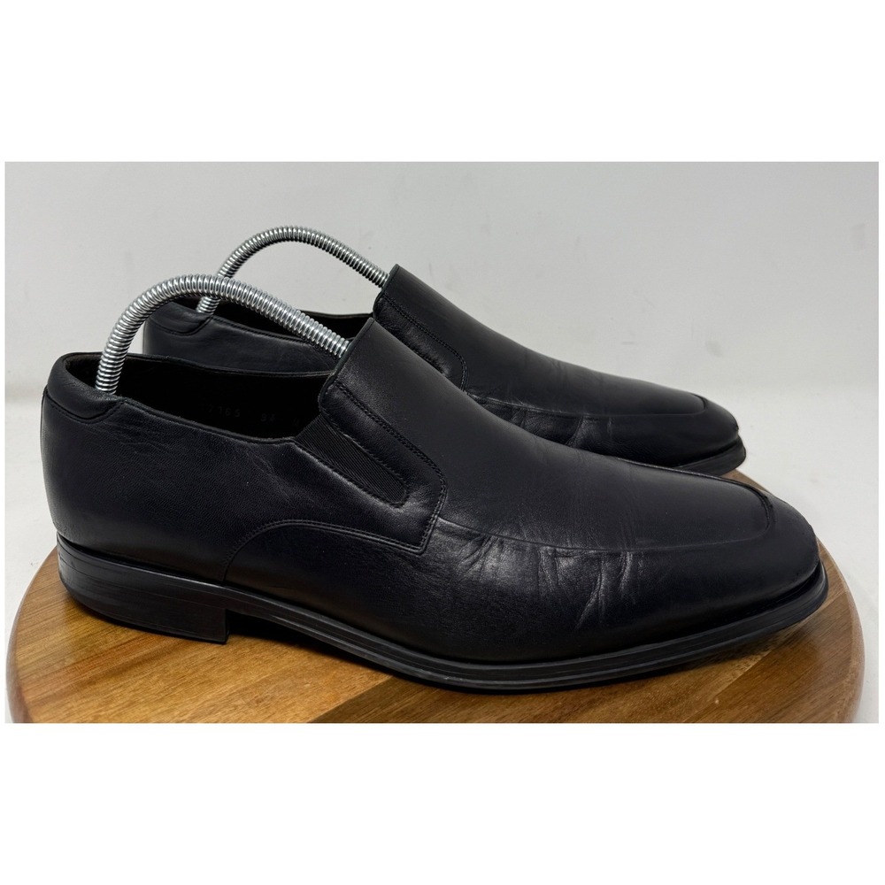 Magnanni 17165 Mens Black Leather Apron Toe Slip On Loafer Shoes Size 9.5 M